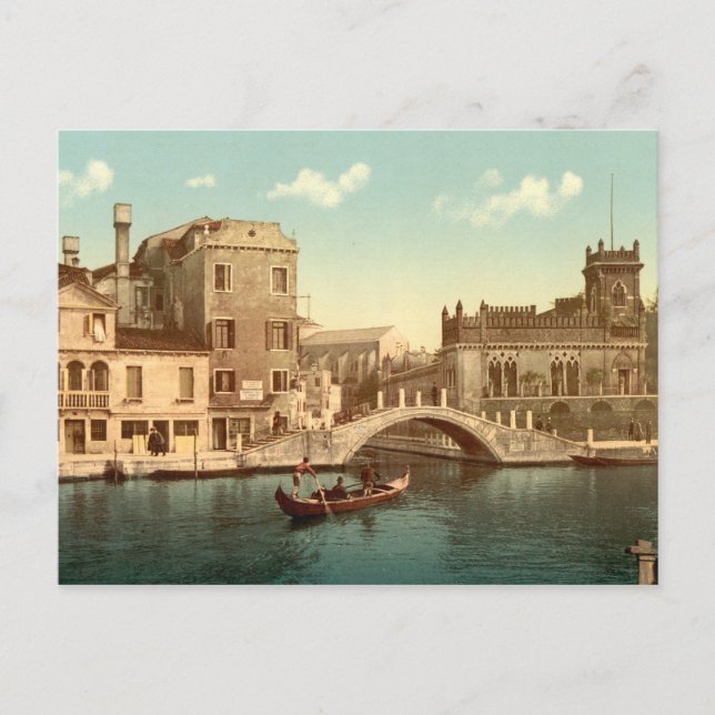Bridge and Canal, Venice Postcard (Front)