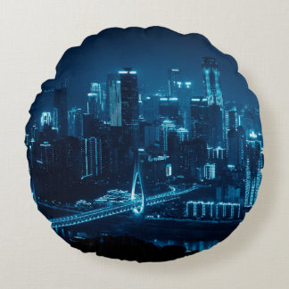Bridge and city urban architecture at night in Cho Round Cushion