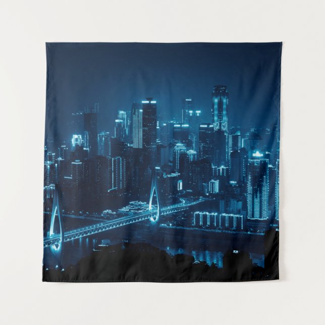 Bridge and city urban architecture at night in Cho Tapestry (Front)