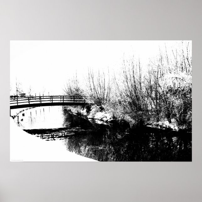 Bridge and Stream Winter Scene wapa Poster (Front)
