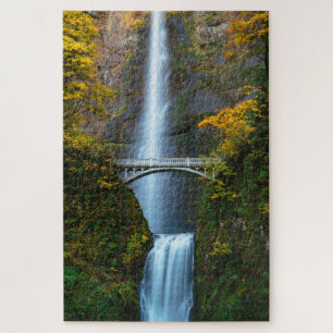 Bridge and Waterfall in a Forest Jigsaw Puzzle