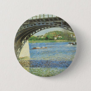 Bridge at Argenteuil by Gustave Caillebotte 6 Cm Round Badge
