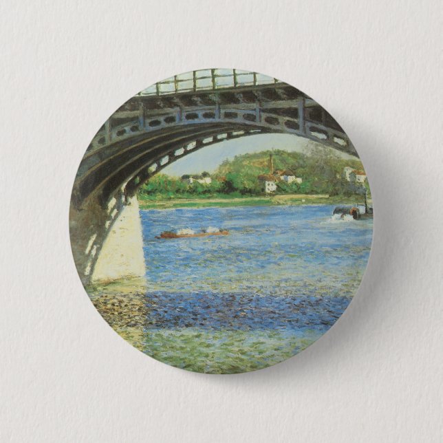 Bridge at Argenteuil by Gustave Caillebotte 6 Cm Round Badge (Front)