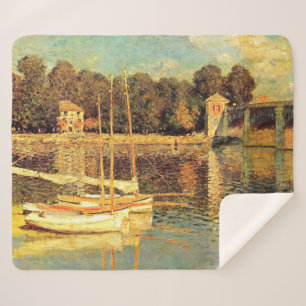 Bridge at Argenteuil Claude Monet Sherpa Blanket