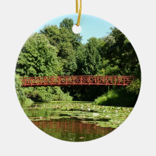 Bridge at Centennial Lake in Ellicott City Ceramic Ornament (Front)