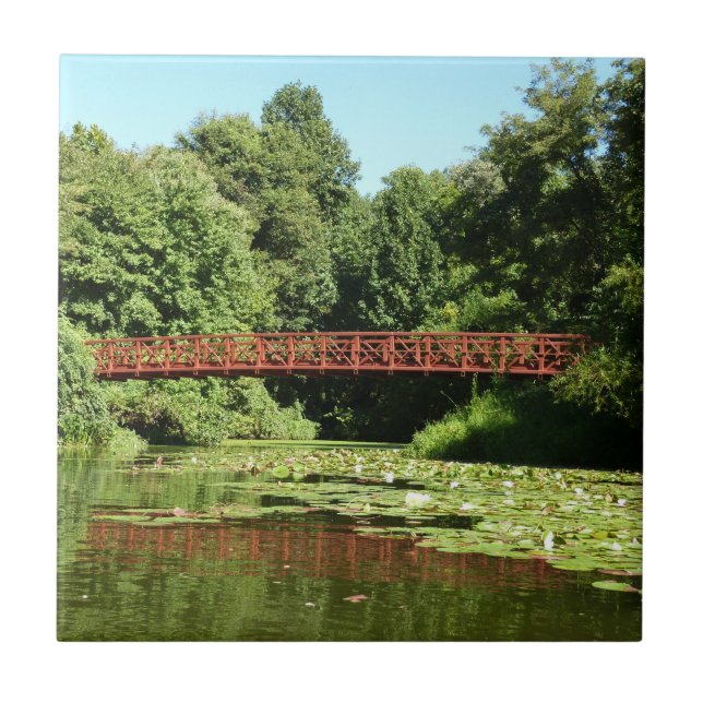 Bridge at Centennial Lake in Ellicott City Ceramic Tile (Front)