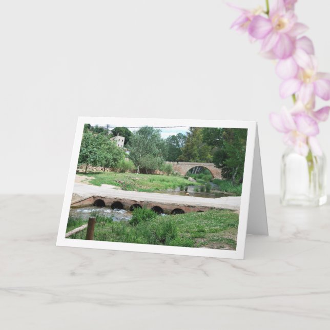 Bridge at Ruta del Agua, Chelva, Valencia, Spain Card (Orchid)
