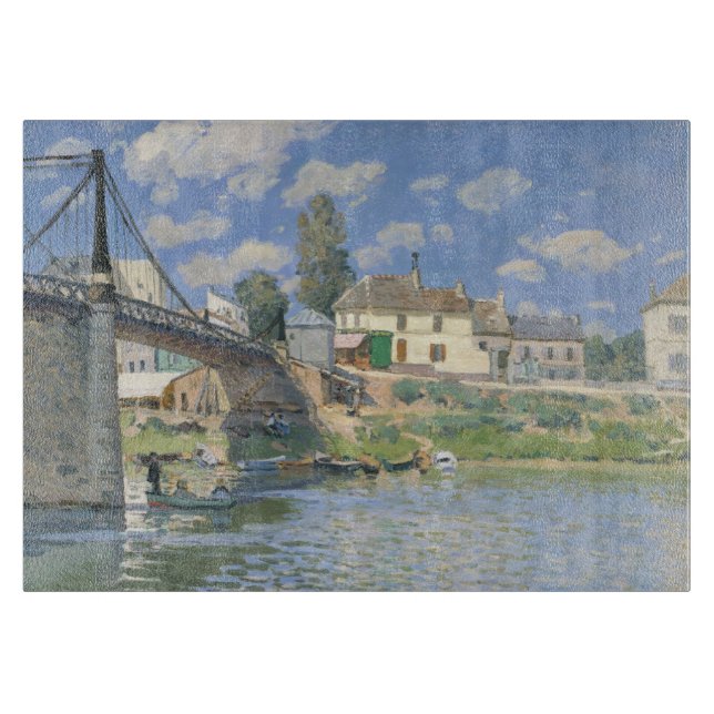 Bridge at Villeneu by Sisley Impressionist Paint Cutting Board (Front)