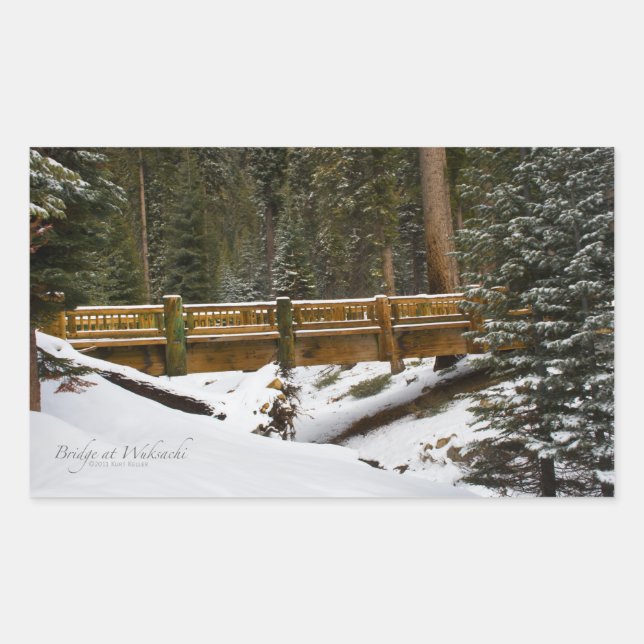 Bridge at Wuksachi Rectangular Sticker (Front)