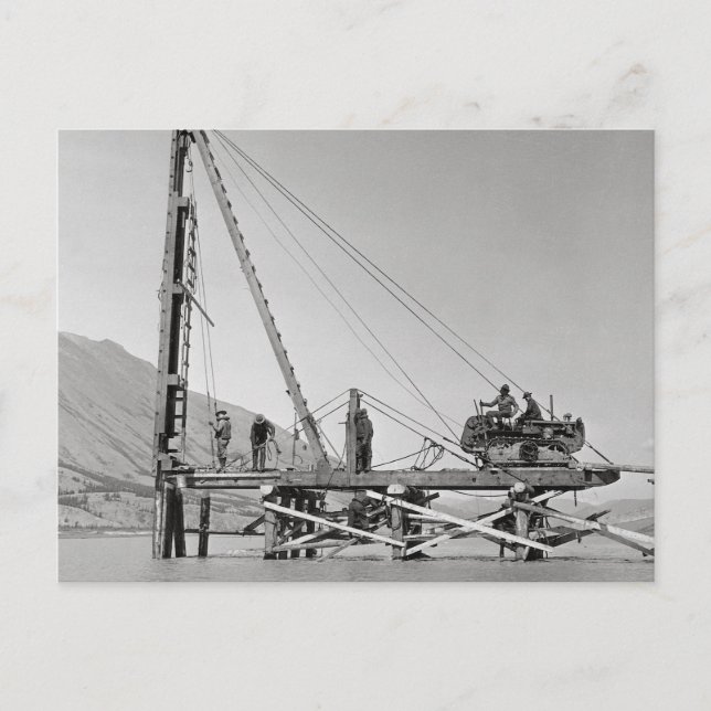 Bridge Builders in Alaska, 1942 Postcard (Front)