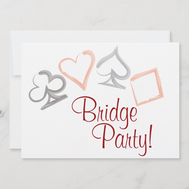 Bridge Card Party Invitation (Front)