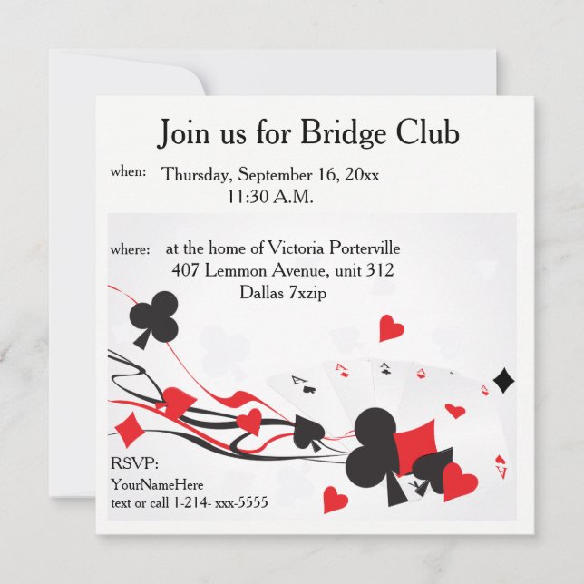 Bridge Club Invitation (Front)