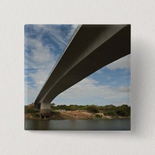 Bridge connecting Guyana to Brazil over Takutu 15 Cm Square Badge