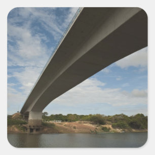 Bridge connecting Guyana to Brazil over Takutu Square Sticker