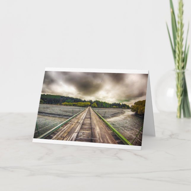 Bridge crossing - Lake Tekapo New Zealand: Card (Front)