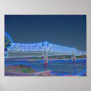 Bridge Crossing Over Ohio River Electric Lines Pt Poster