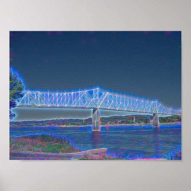 Bridge Crossing Over Ohio River Electric Lines Pt Poster (Front)
