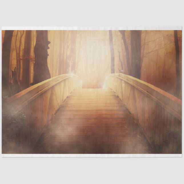 Bridge Fantasy Forest Decoupage  Tissue Paper (Front)