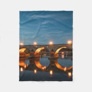 Bridge in Koblenz Germany Fleece Blanket