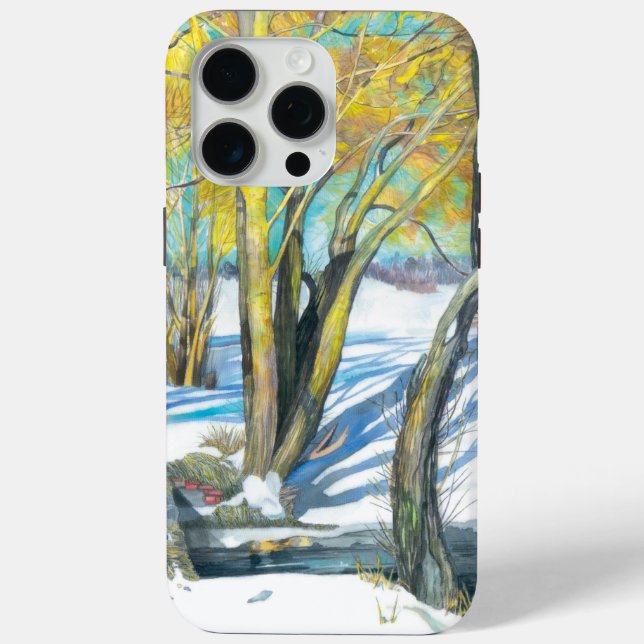 Bridge in the winter  Watercolor  Case-Mate iPhone Case (Back)