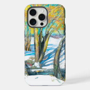Bridge in the winter Watercolor iPhone 15 Pro Max Case
