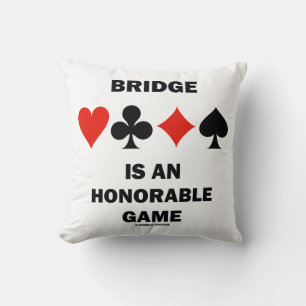 Bridge Is An Honorable Game Four Card Suits Cushion