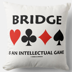 Bridge Is An Intellectual Game Four Card Suits Cushion