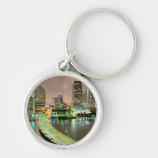 Bridge leads across waterway to downtown Miami Key Ring