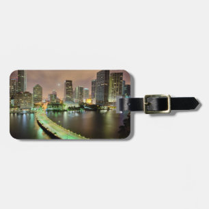 Bridge leads across waterway to downtown Miami Luggage Tag