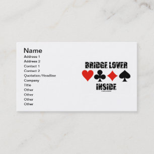 Bridge Lover Inside (Duplicate Bridge Attitude) Business Card