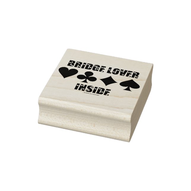 Bridge Lover Inside Four Card Suits Rubber Stamp (Stamp)