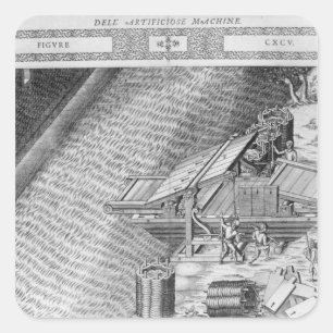 Bridge made in the shape of a boat square sticker