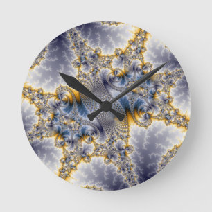 Bridge Network - Mandelbrot Fractal Art Round Clock