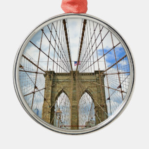 Bridge New York Brooklyn City Building Structure Metal Ornament