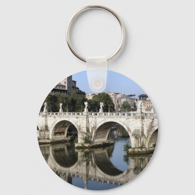 Bridge of Castel st Angelo, Rome, Italy Key Ring (Front)