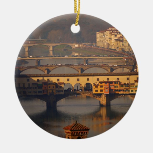 Bridge of Florence, Italy Ceramic Ornament (Front)