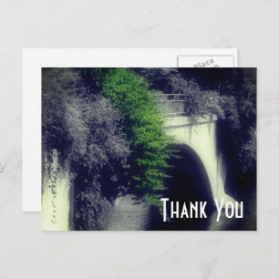 Bridge Of Flowers Black And White Thank You  Postcard