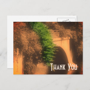 Bridge Of Flowers Sepia Thank You  Postcard