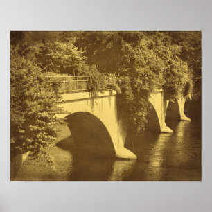 Bridge Of Flowers Vintage Look Poster