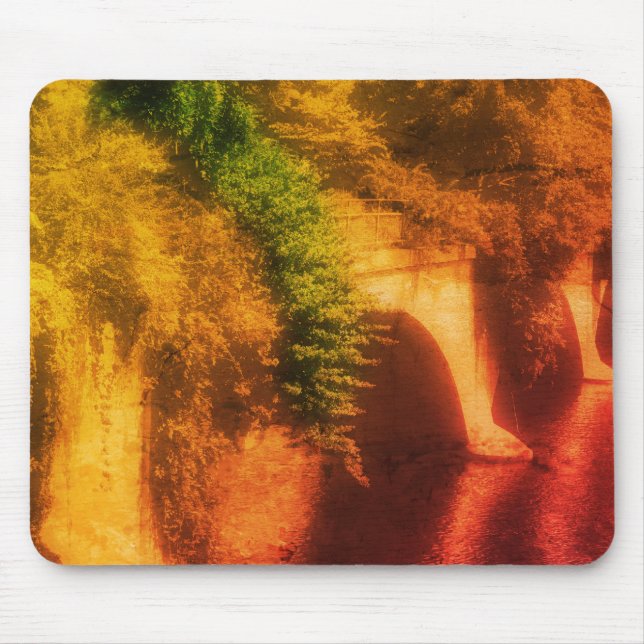 Bridge Of Flowers Vintage Sepia  Mouse Pad (Front)