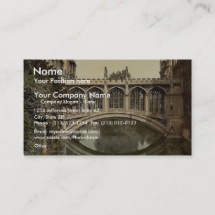 Bridge of Sighs, Cambridge, England vintage Photoc Business Card