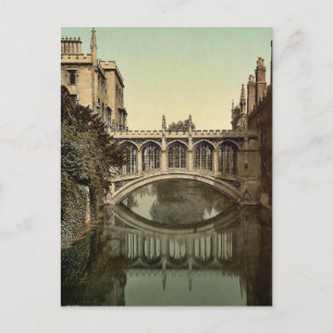 Bridge of Sighs, Cambridge, England vintage Photoc Postcard