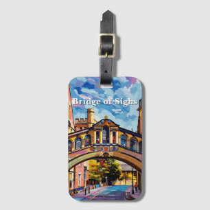Bridge of Sighs in Oxford Gouache Painting Luggage Tag