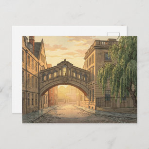 Bridge of Sighs in Oxford University Postcard