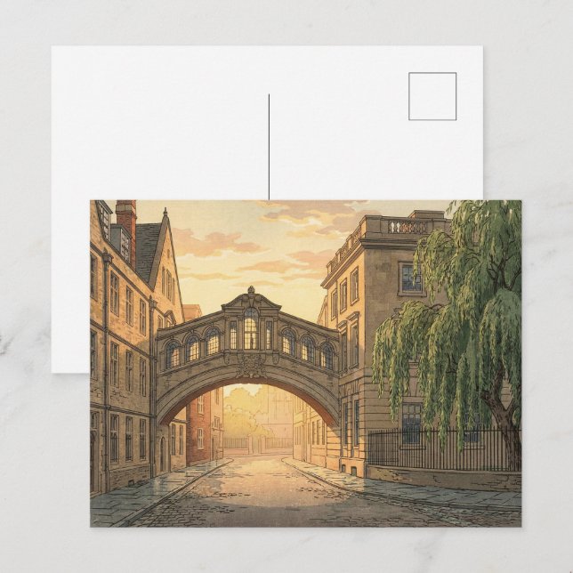 Bridge of Sighs in Oxford University Postcard (Front/Back)