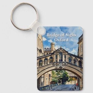 Bridge of Sighs in Oxford Watercolor Painting Key Ring