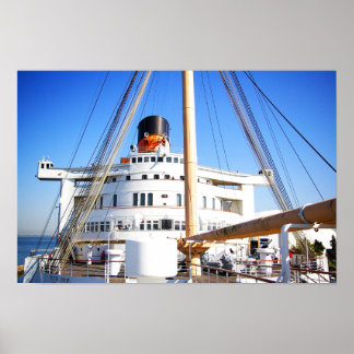 Bridge of the Queen Mary - Long Beach, California Poster