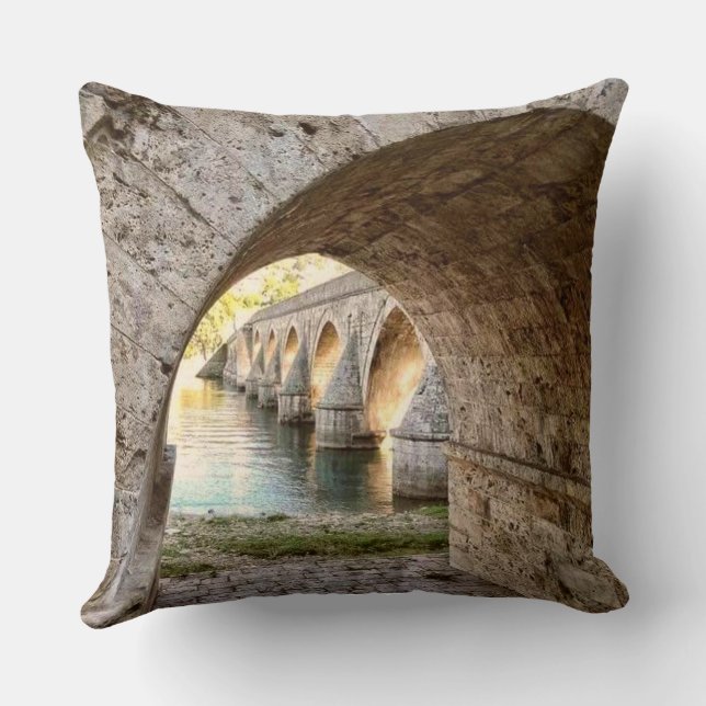 Bridge on Drina Cushion (Back)