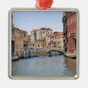 Bridge over a canal, Grand Canal, Venice, Italy Metal Tree Decoration