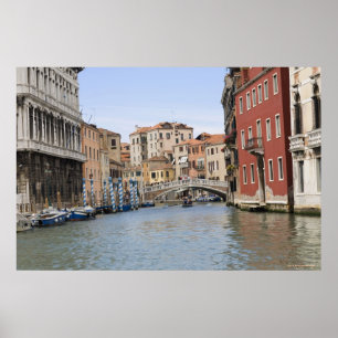 Bridge over a canal, Grand Canal, Venice, Italy Poster